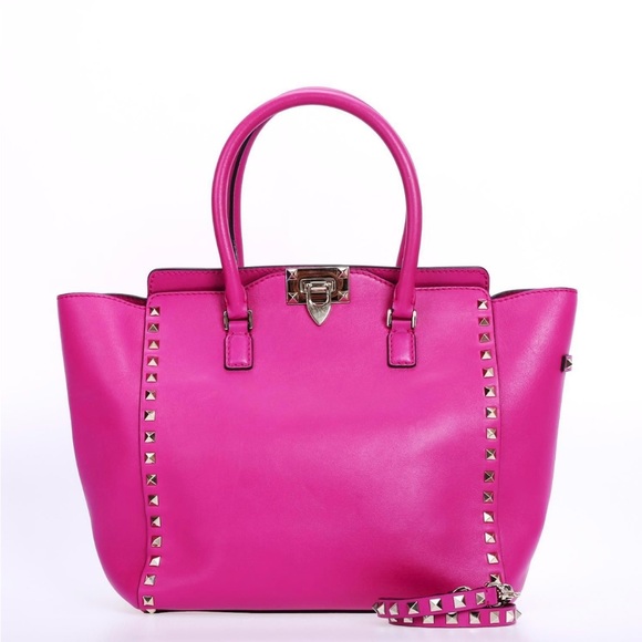 VALENTINO GARAVANI Studded Pink Tote Bag - Picture 1 of 4